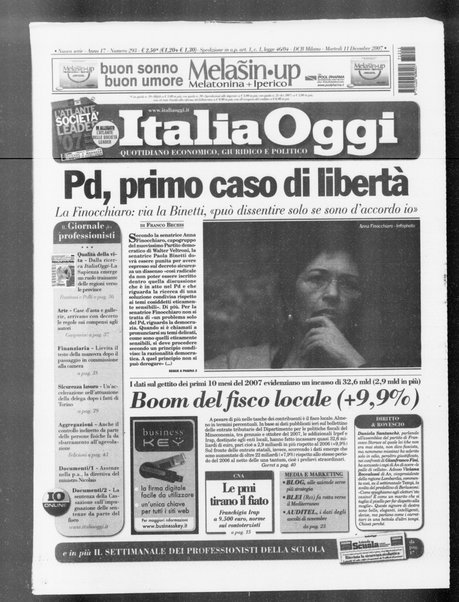 Italia oggi : quotidiano di economia finanza e politica